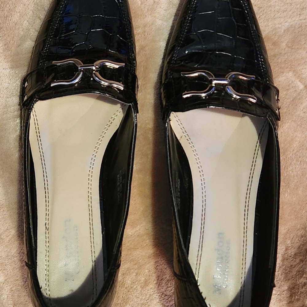 Black Loafers with Metallic Embellishment